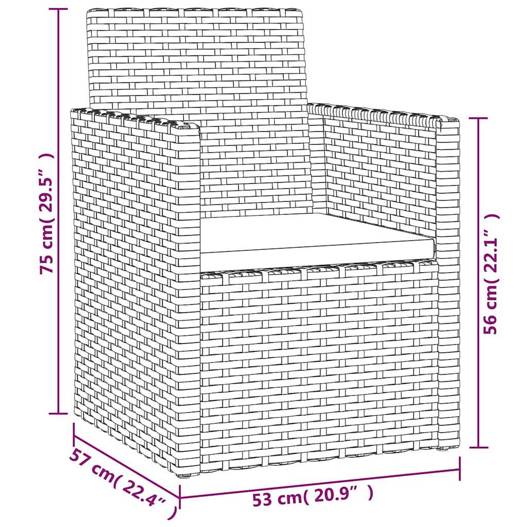 4 részes szürke polyrattan kültéri ülőgarnitúra párnákkal 8
