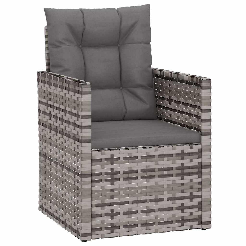 4 részes szürke polyrattan kültéri ülőgarnitúra párnákkal 3