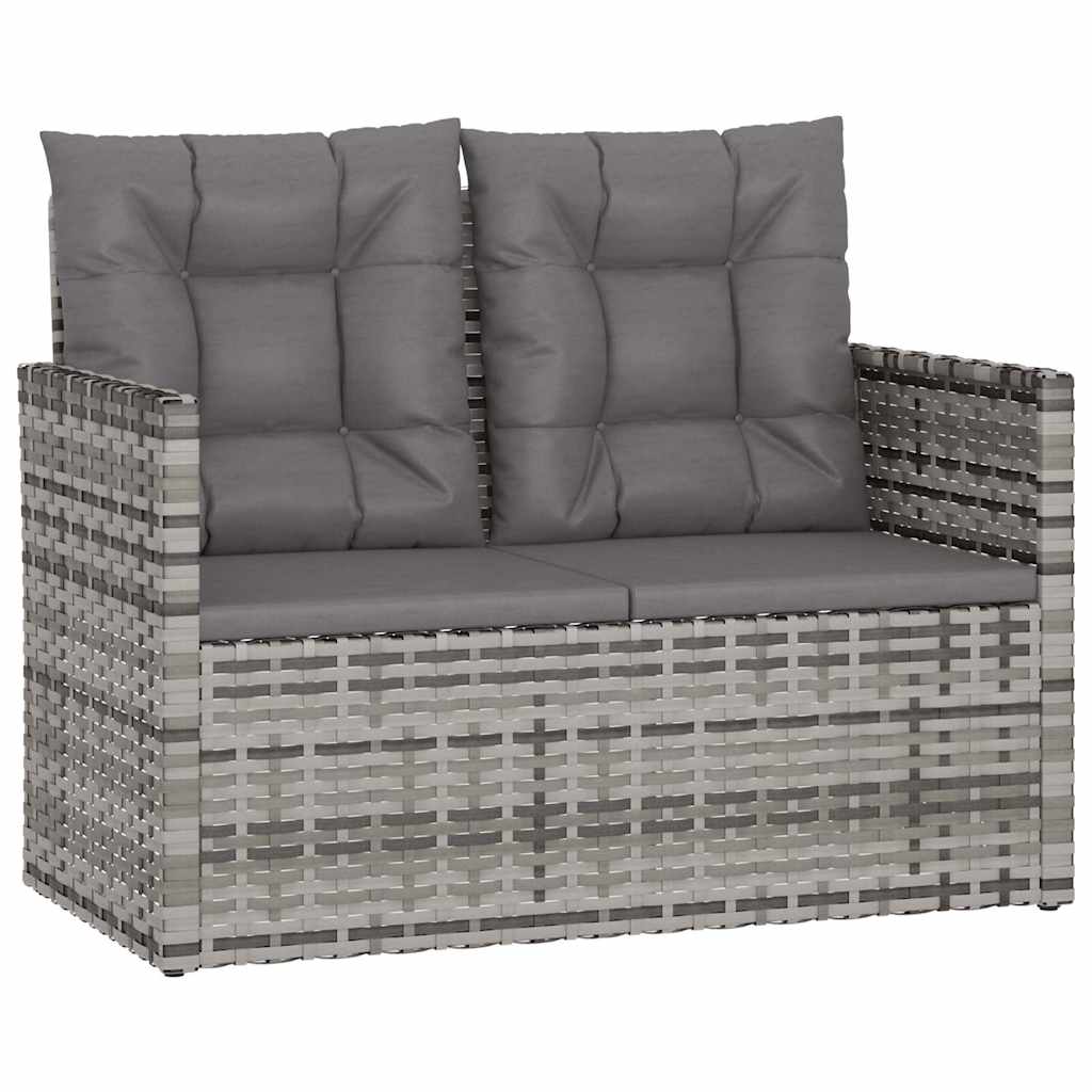 4 részes szürke polyrattan kültéri ülőgarnitúra párnákkal 4