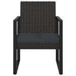 3 részes fekete polyrattan kerti ülőgarnitúra párnákkal 4
