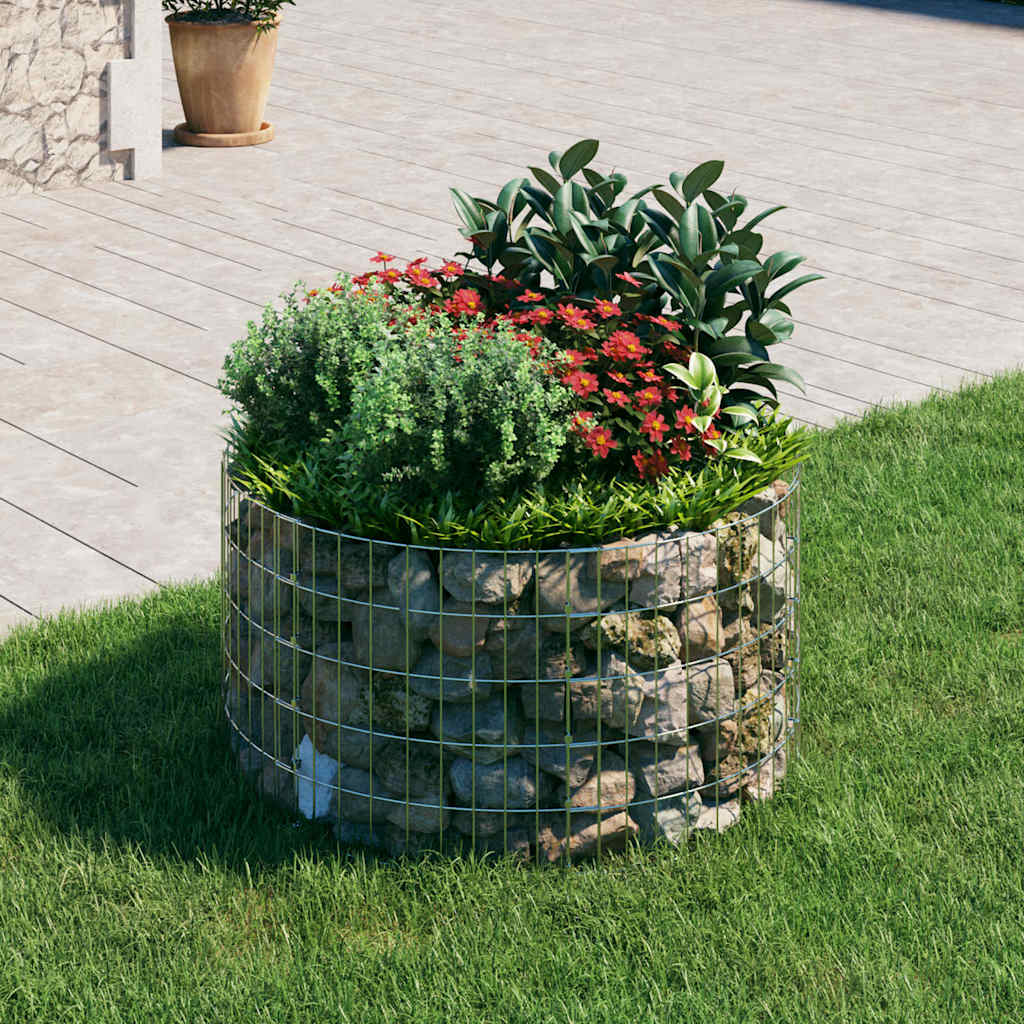 Kör alakú horganyzott acél gabion oszlop Ø100 x 50 cm