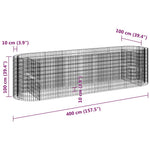 Horganyzott vas gabion magaságyás 400x100x100 cm 8