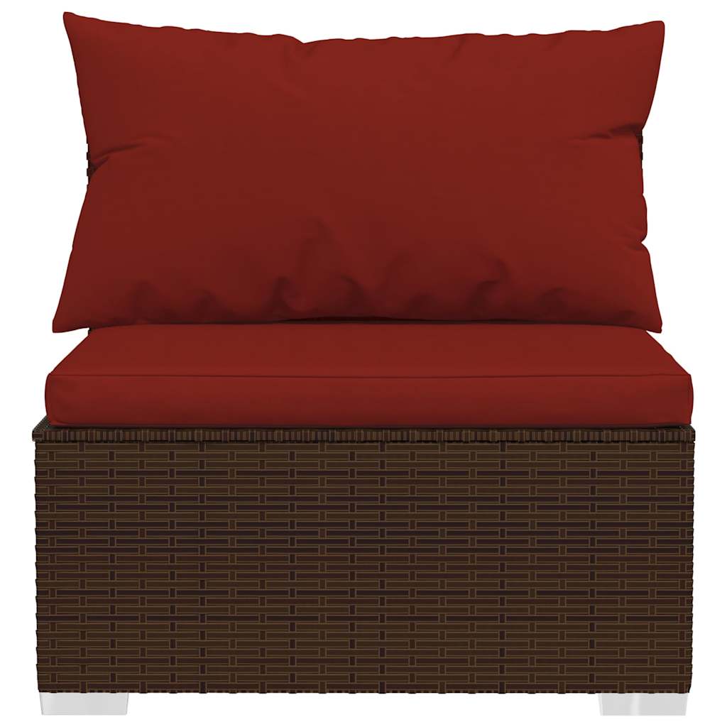 2 részes barna polyrattan kerti ülőgarnitúra párnákkal 4
