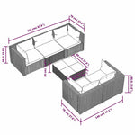 6 részes barna polyrattan kerti ülőgarnitúra párnákkal 9