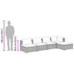 5 részes barna polyrattan kerti ülőgarnitúra párnákkal 10