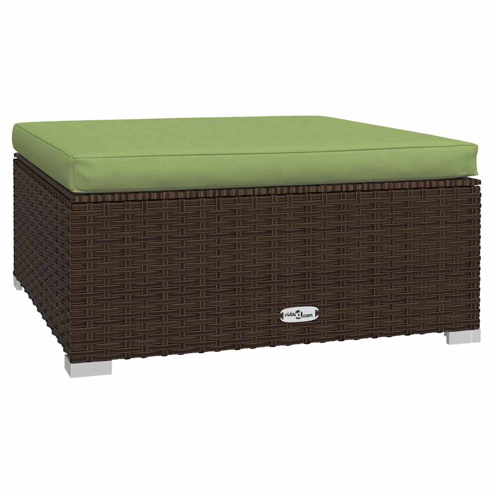 4 részes barna polyrattan kerti bútorszett párnákkal 5