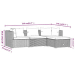 4 részes barna polyrattan kerti bútorszett párnákkal 6