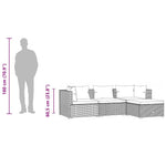 4 részes barna polyrattan kerti bútorszett párnákkal 10