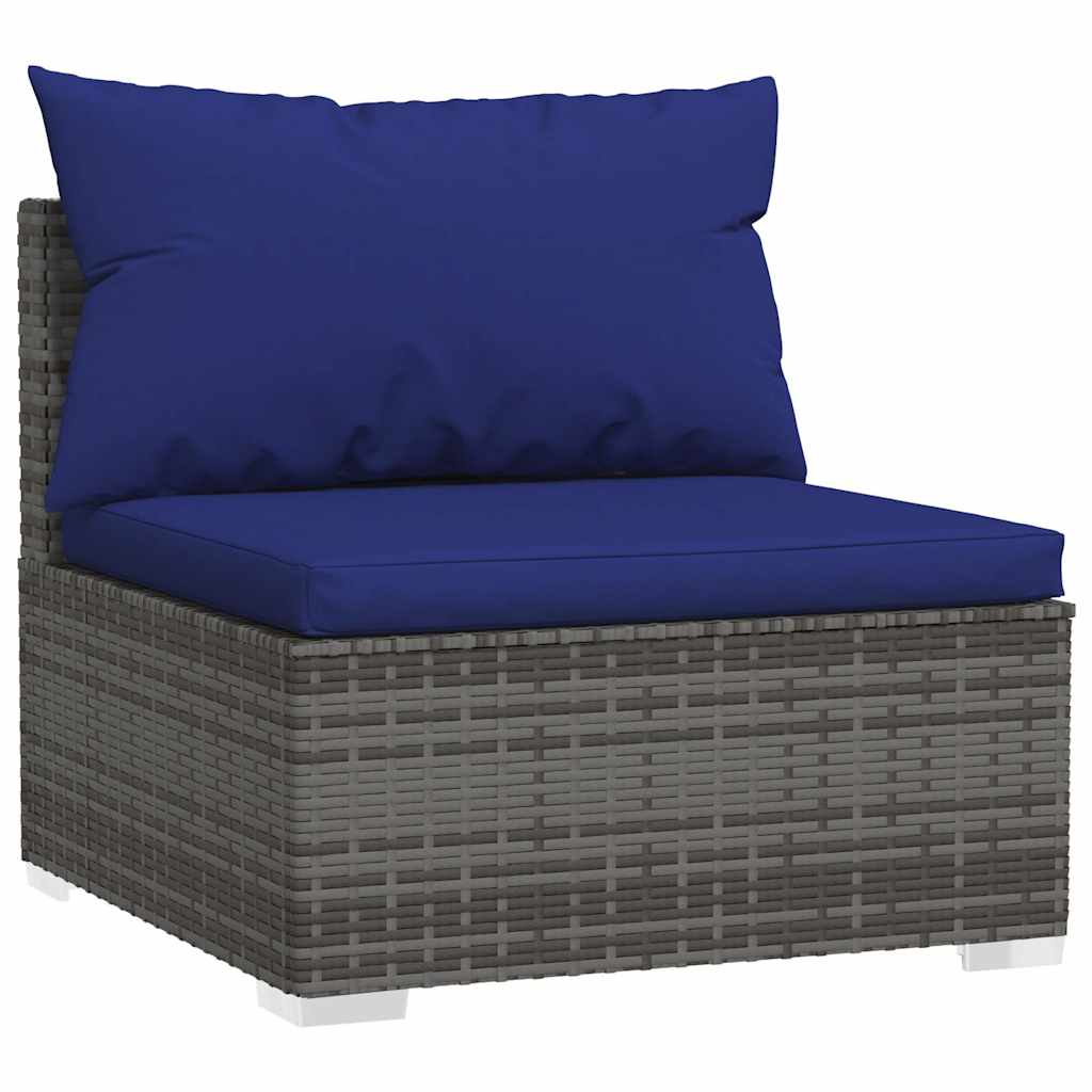 4 részes szürke polyrattan kerti ülőgarnitúra párnákkal 3