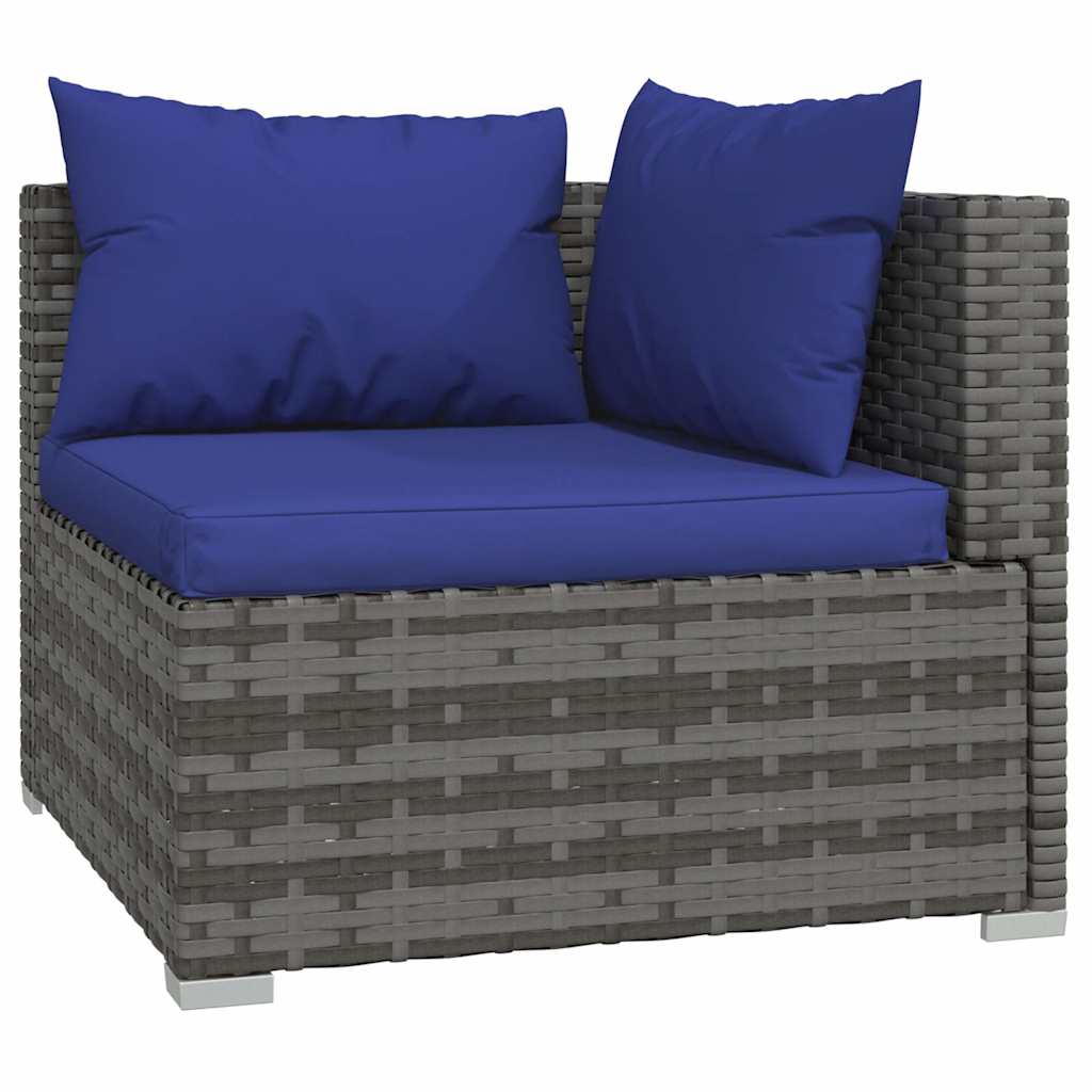 4 részes szürke polyrattan kerti ülőgarnitúra párnákkal 4