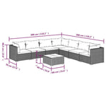 8 részes szürke polyrattan kerti ülőgarnitúra párnákkal 6