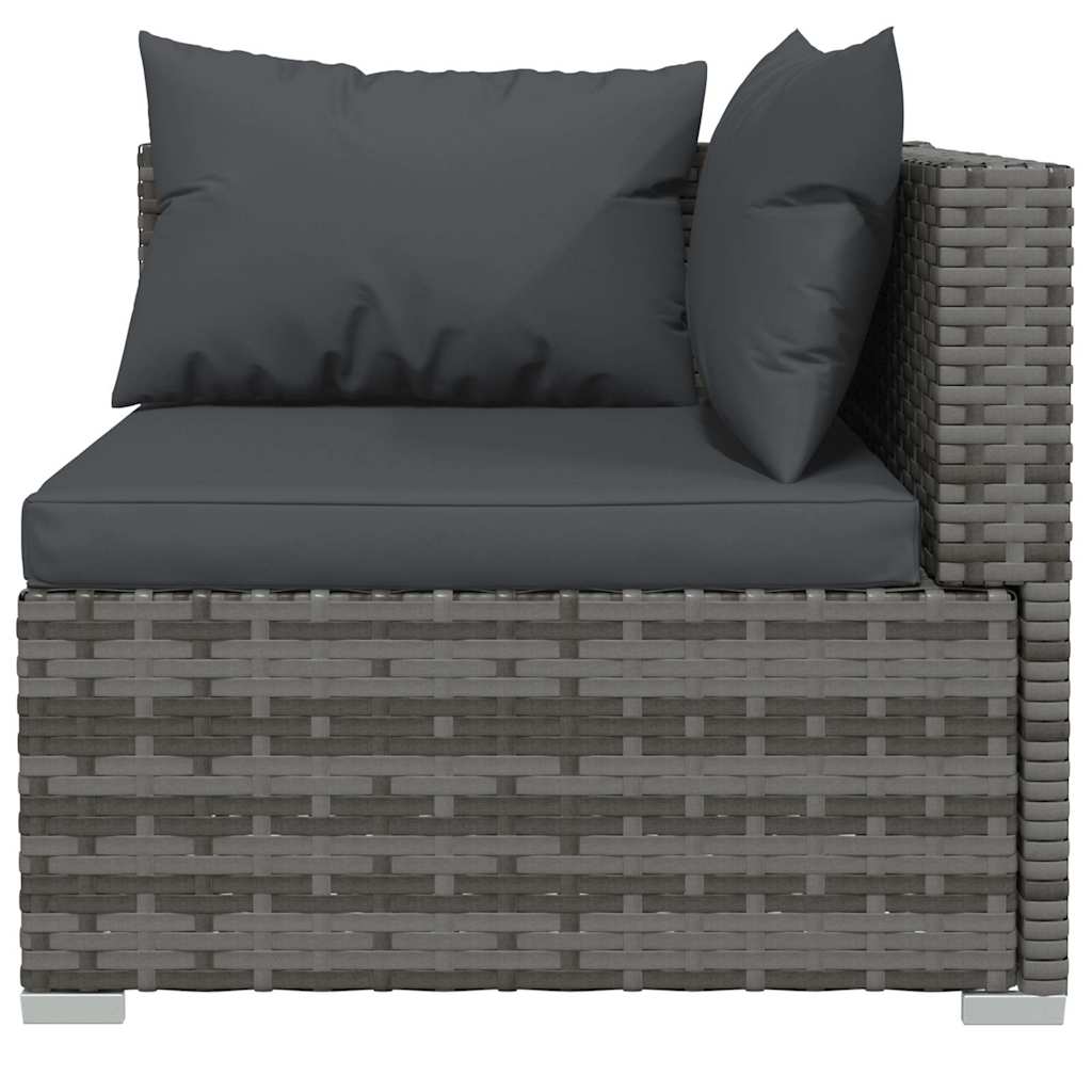 6 részes szürke polyrattan kerti ülőgarnitúra párnákkal 3
