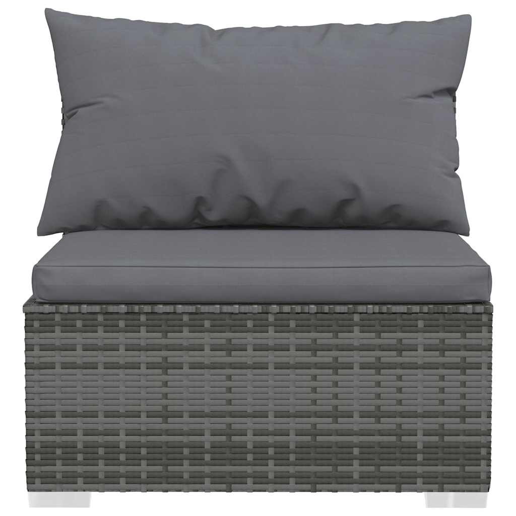 6 részes szürke polyrattan kerti ülőgarnitúra párnákkal 5