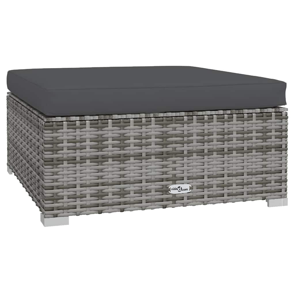 6 részes szürke polyrattan kerti ülőgarnitúra párnákkal 7
