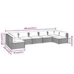7 részes barna polyrattan kerti ülőgarnitúra párnákkal 7