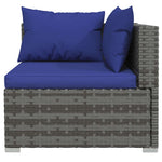 6 részes szürke polyrattan kerti ülőgarnitúra párnákkal 3