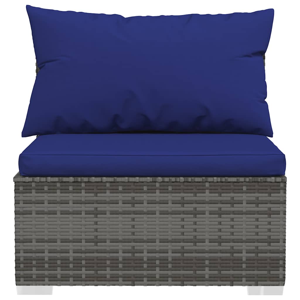 6 részes szürke polyrattan kerti ülőgarnitúra párnákkal 5