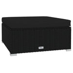 10 részes fekete polyrattan kerti ülőgarnitúra párnákkal 7