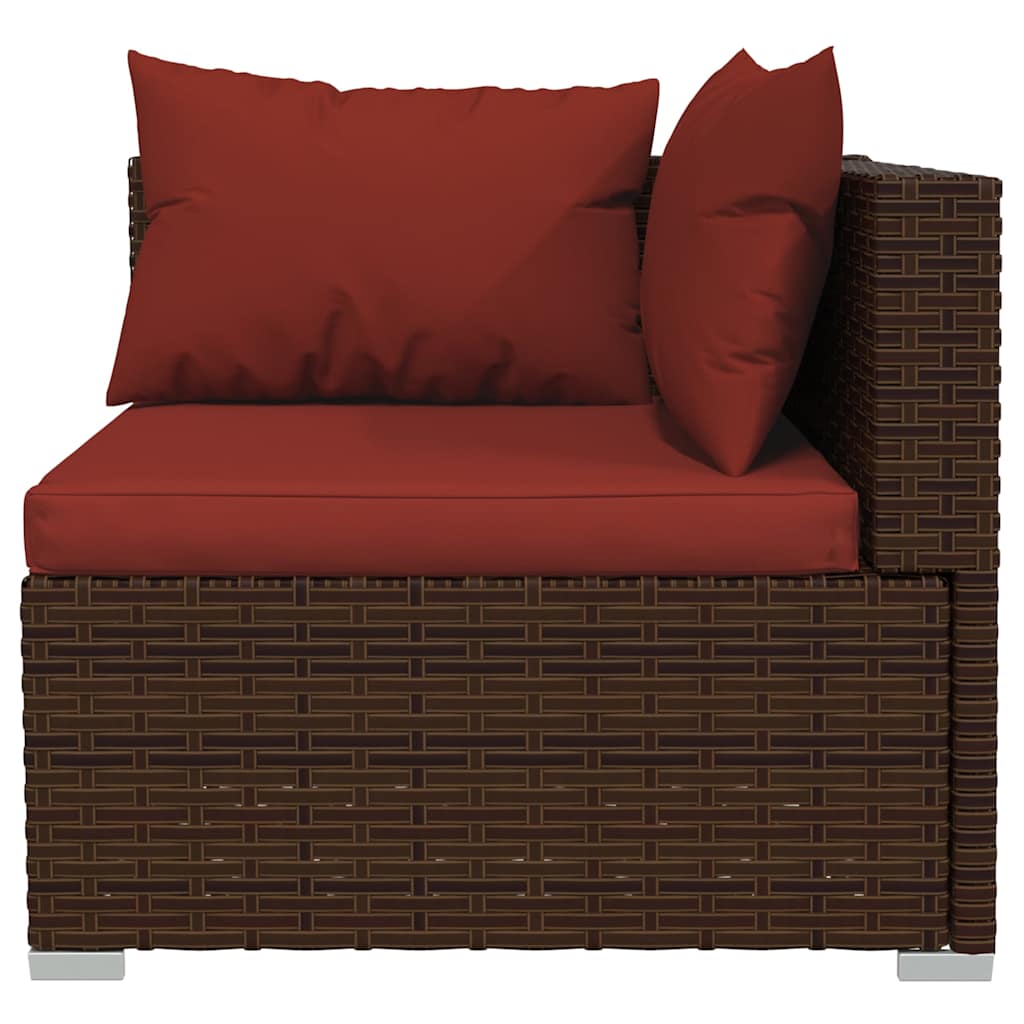 5 részes barna polyrattan kerti ülőgarnitúra párnákkal 4