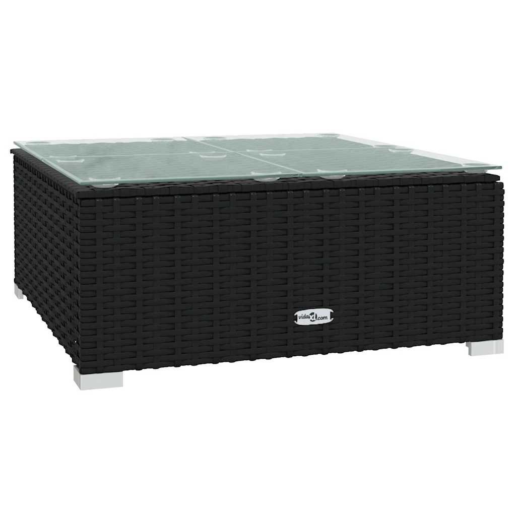 6 részes fekete polyrattan kerti ülőgarnitúra párnákkal 7