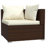 6 részes barna polyrattan kerti ülőgarnitúra párnákkal 3