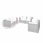 6 részes barna polyrattan kerti ülőgarnitúra párnákkal 5