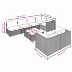 8 részes barna polyrattan kerti ülőgarnitúra párnákkal 6