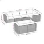 7 részes fekete polyrattan kerti ülőgarnitúra párnákkal 5