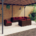 8 részes barna polyrattan kerti ülőgarnitúra párnákkal