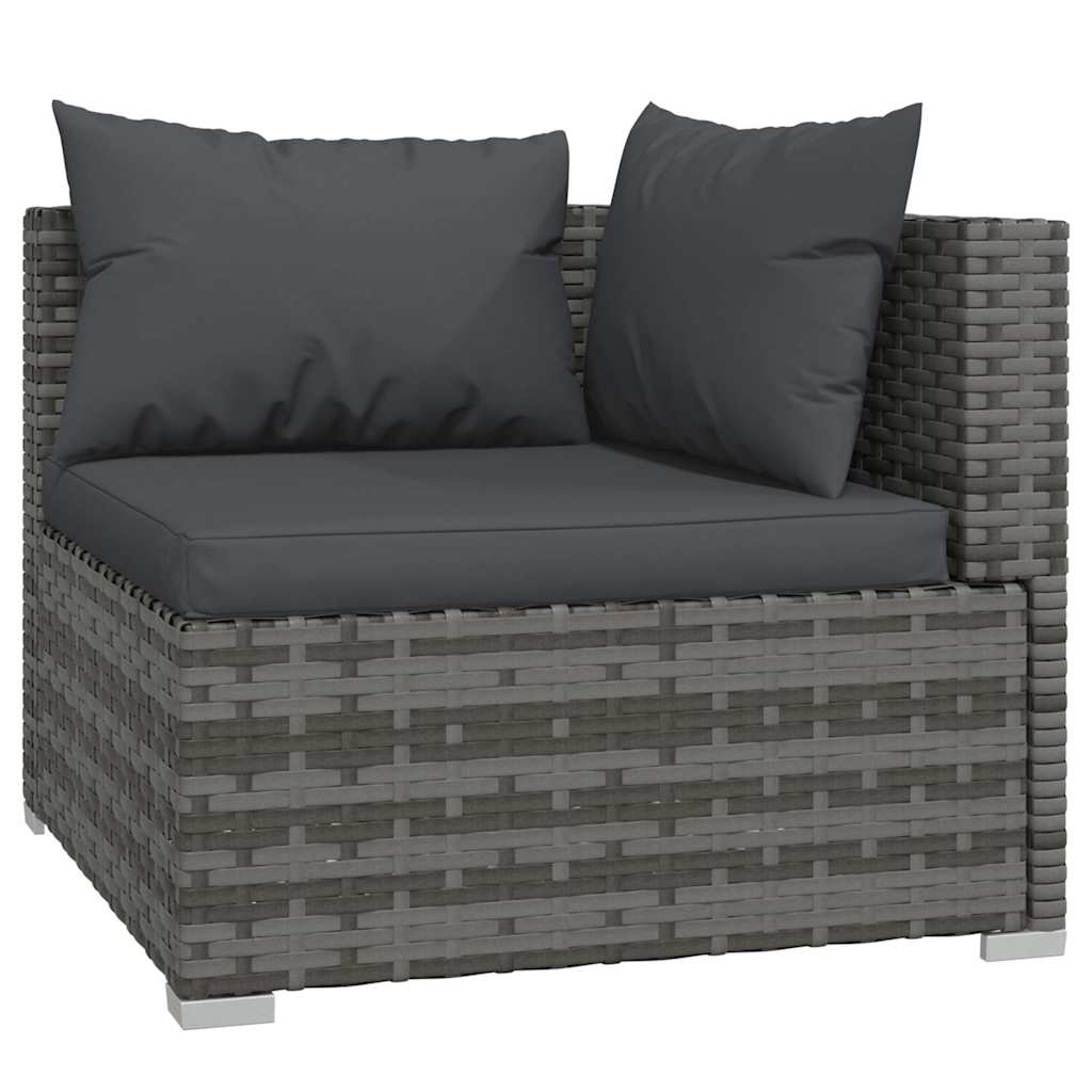 8 részes szürke polyrattan kerti ülőgarnitúra párnákkal 3