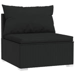 9 részes fekete polyrattan kerti ülőgarnitúra párnákkal 4