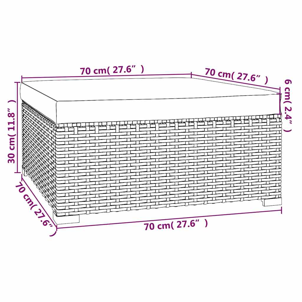 11 részes fekete polyrattan kerti ülőgarnitúra párnákkal 14