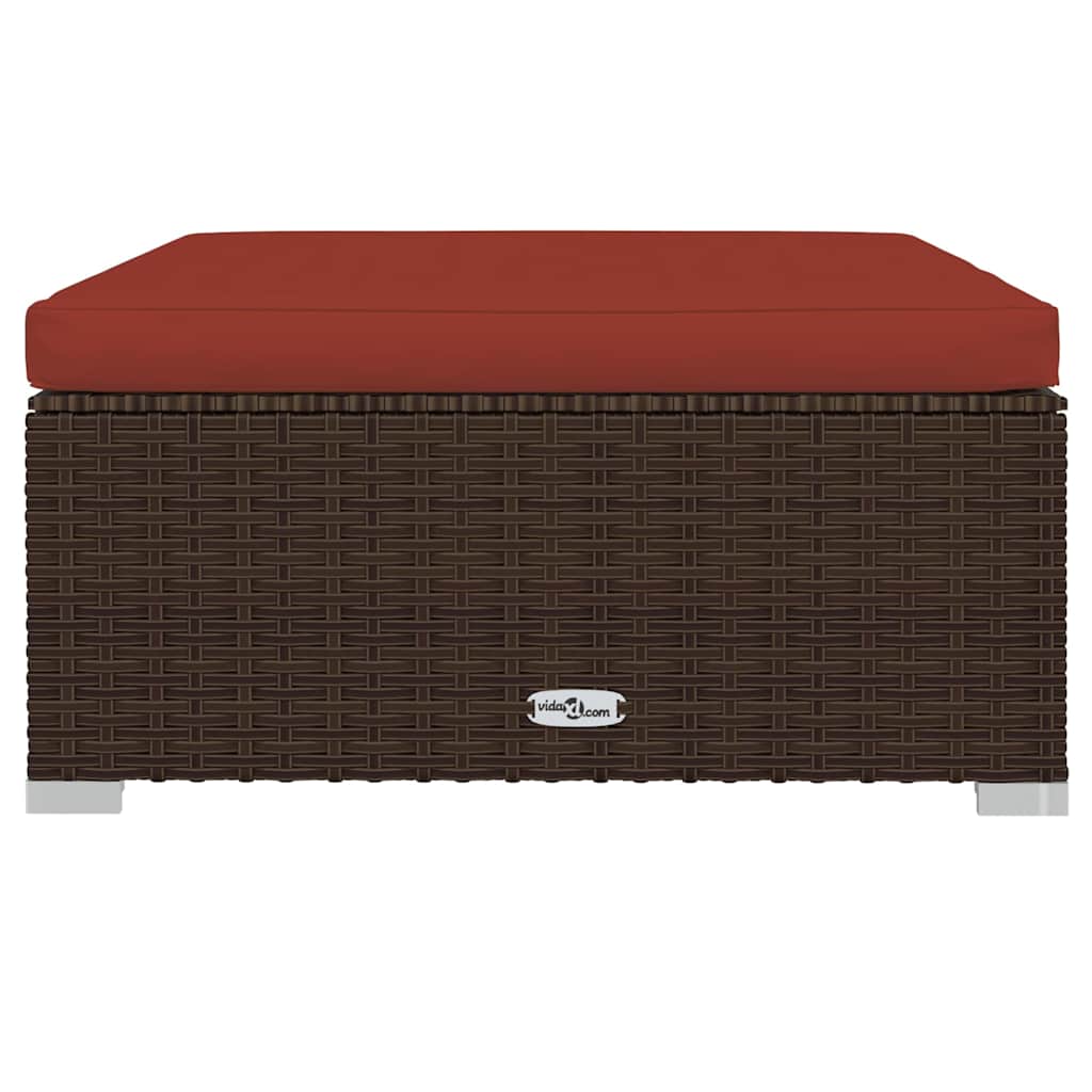 12 részes barna polyrattan kerti ülőgarnitúra párnákkal 8