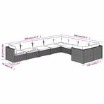 9 részes barna polyrattan kerti ülőgarnitúra párnákkal 7
