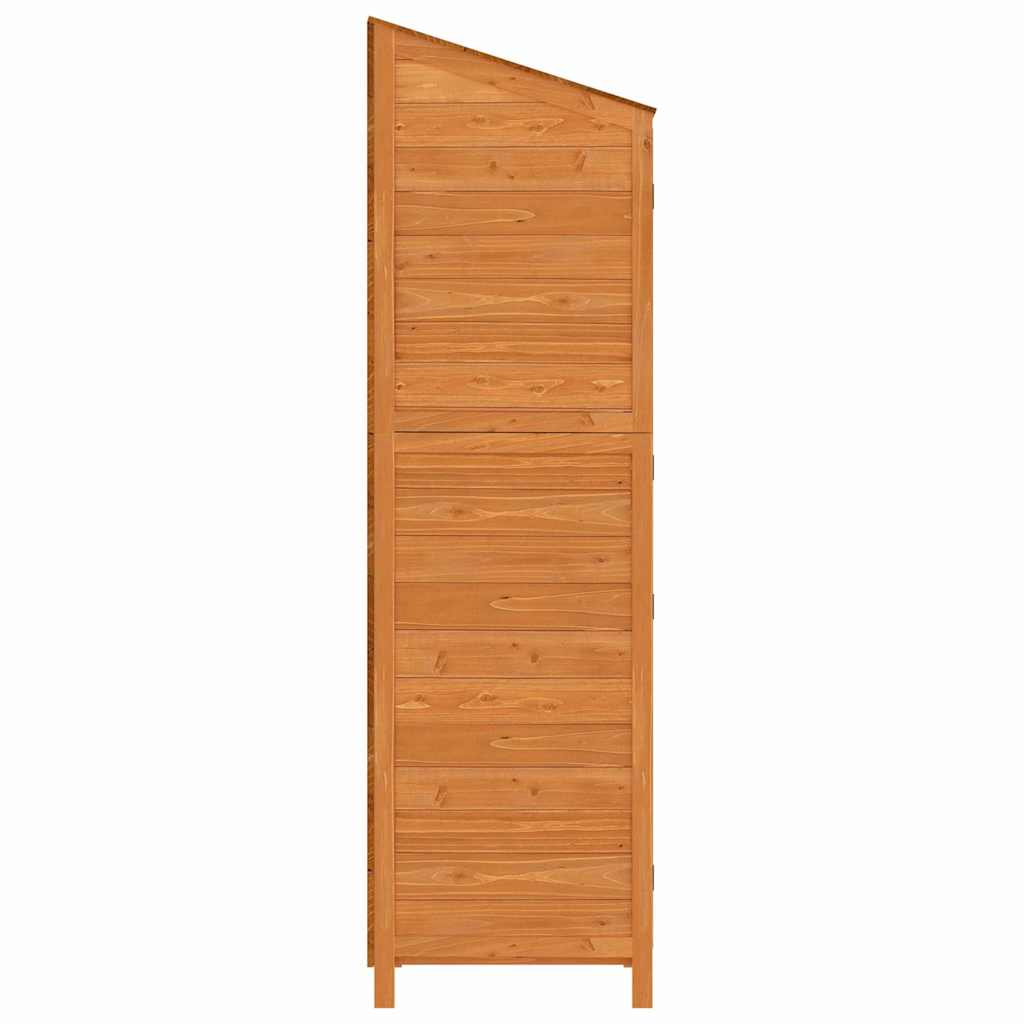 Barna tömör fenyőfa kerti fészer 55x52x174,5 cm 5