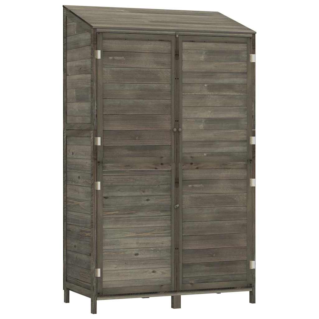Antracit tömör fenyőfa kerti fészer 102x52x174,5 cm 2