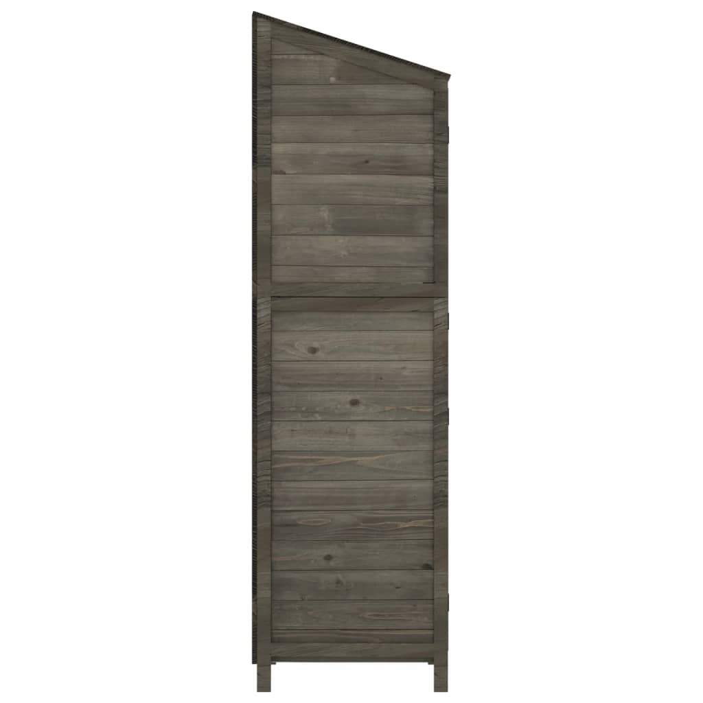 Antracit tömör fenyőfa kerti fészer 102x52x174,5 cm 5