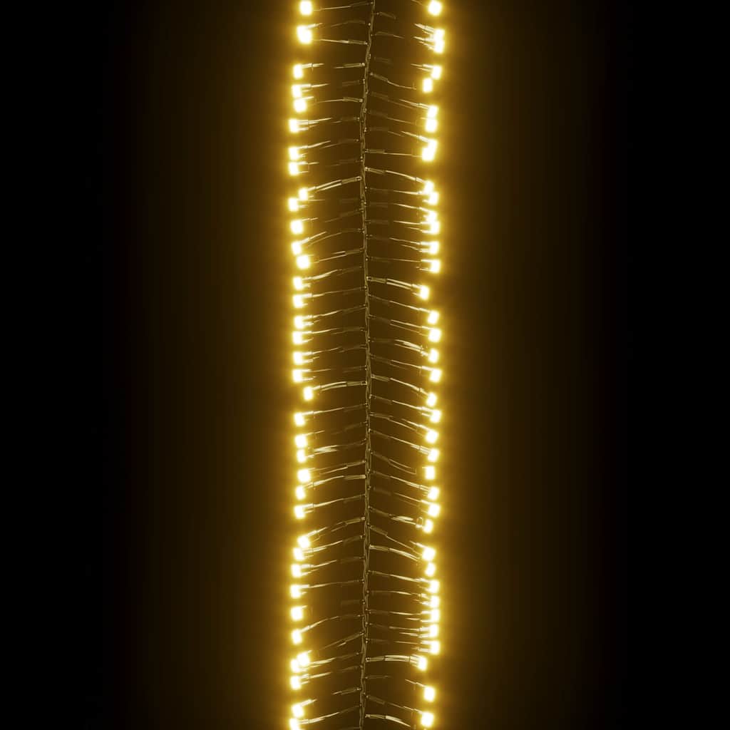 Meleg fehér fényű fürtös PVC LED-szalag 1000 LED-del 5