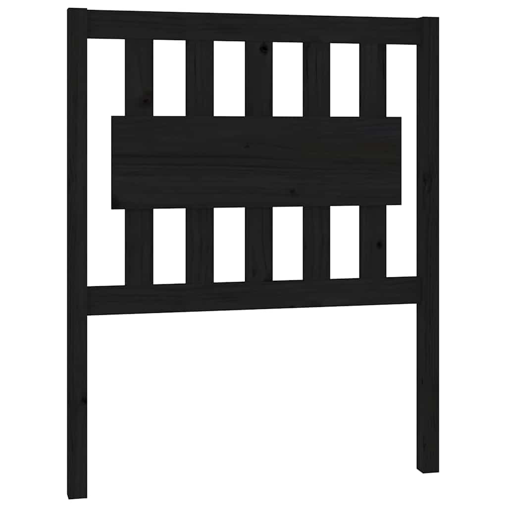 Fekete tömör fenyőfa ágyfejtámla 80,5 x 4 x 100 cm 2