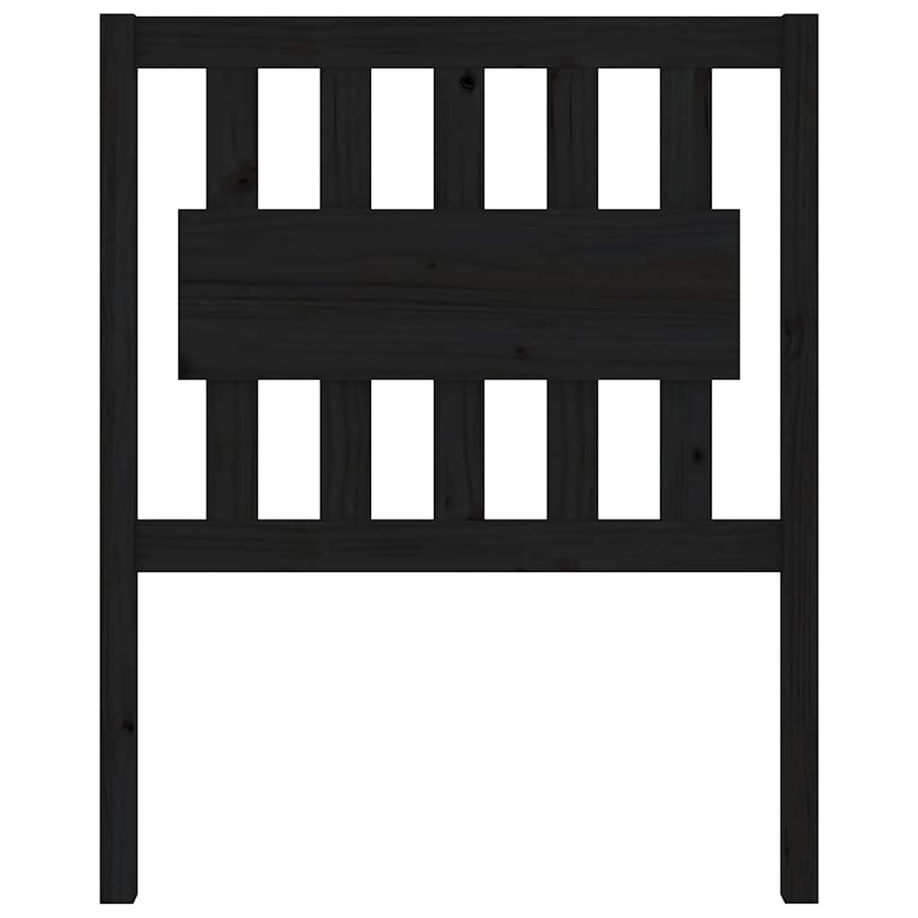 Fekete tömör fenyőfa ágyfejtámla 80,5 x 4 x 100 cm 3