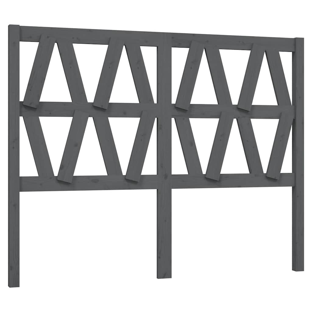 Szürke tömör fenyőfa ágyfejtámla 126 x 4 x 100 cm 2