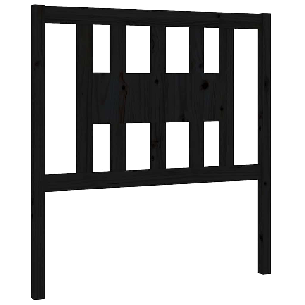 Fekete tömör fenyőfa fejtámla 81 x 4 x 100 cm 2