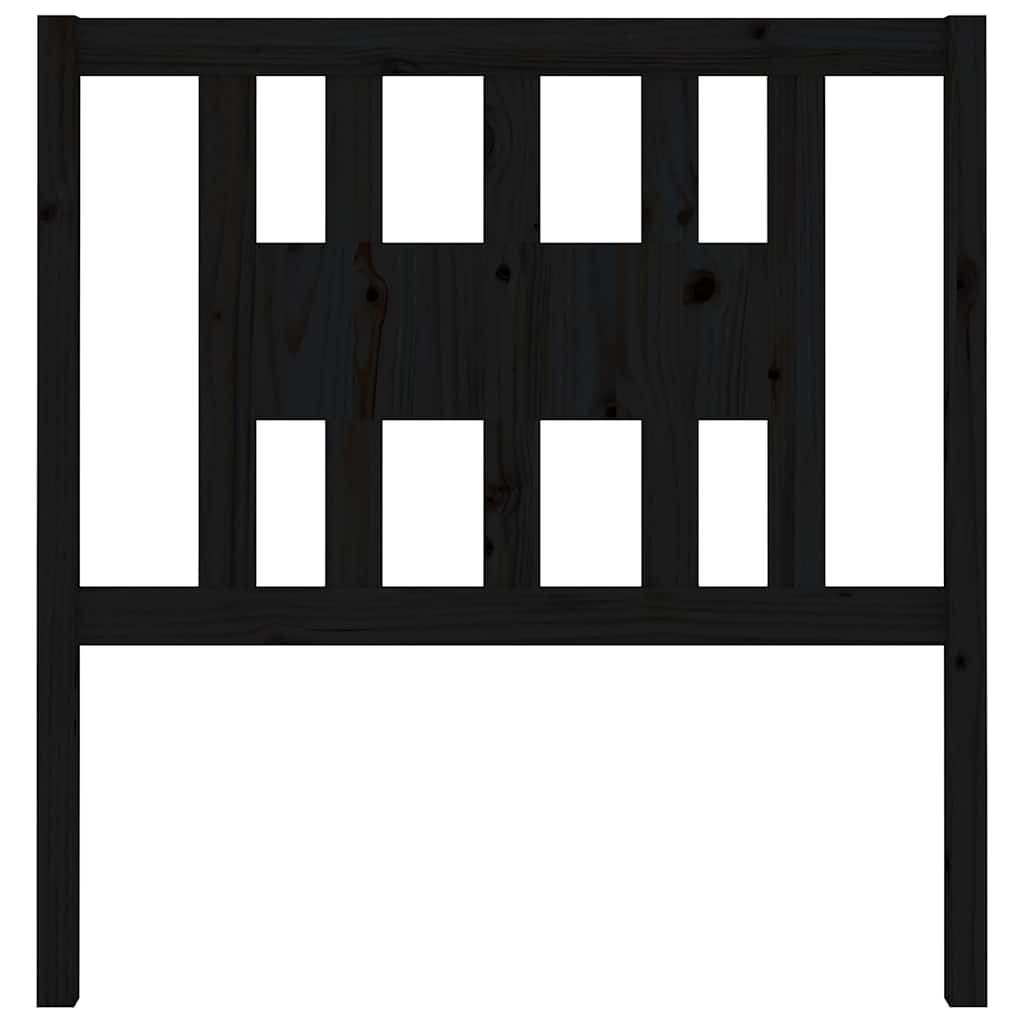Fekete tömör fenyőfa fejtámla 81 x 4 x 100 cm 3