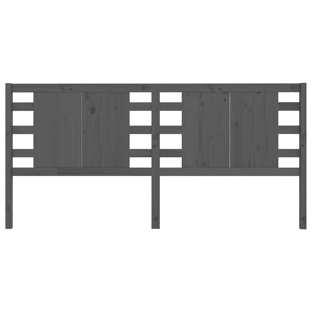 Szürke tömör fenyőfa fejtámla 126 x 4 x 100 cm 3