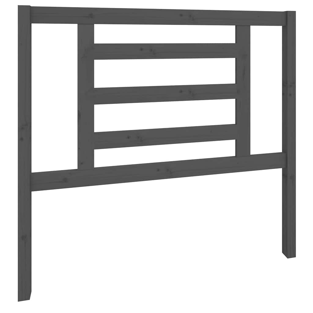 Szürke tömör fenyőfa ágyfejtámla 106 x 4 x 100 cm 2