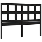 Fekete tömör fenyőfa ágyfejtámla 125,5x4x100 cm 2
