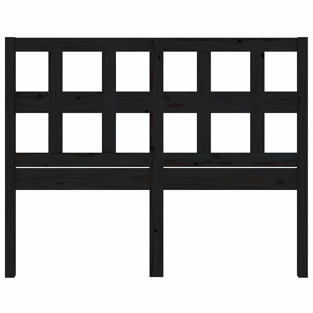 Fekete tömör fenyőfa ágyfejtámla 205,5x4x100 cm 4