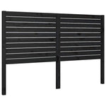 Fekete tömör fenyőfa ágyfejtámla 156x4x100 cm 2