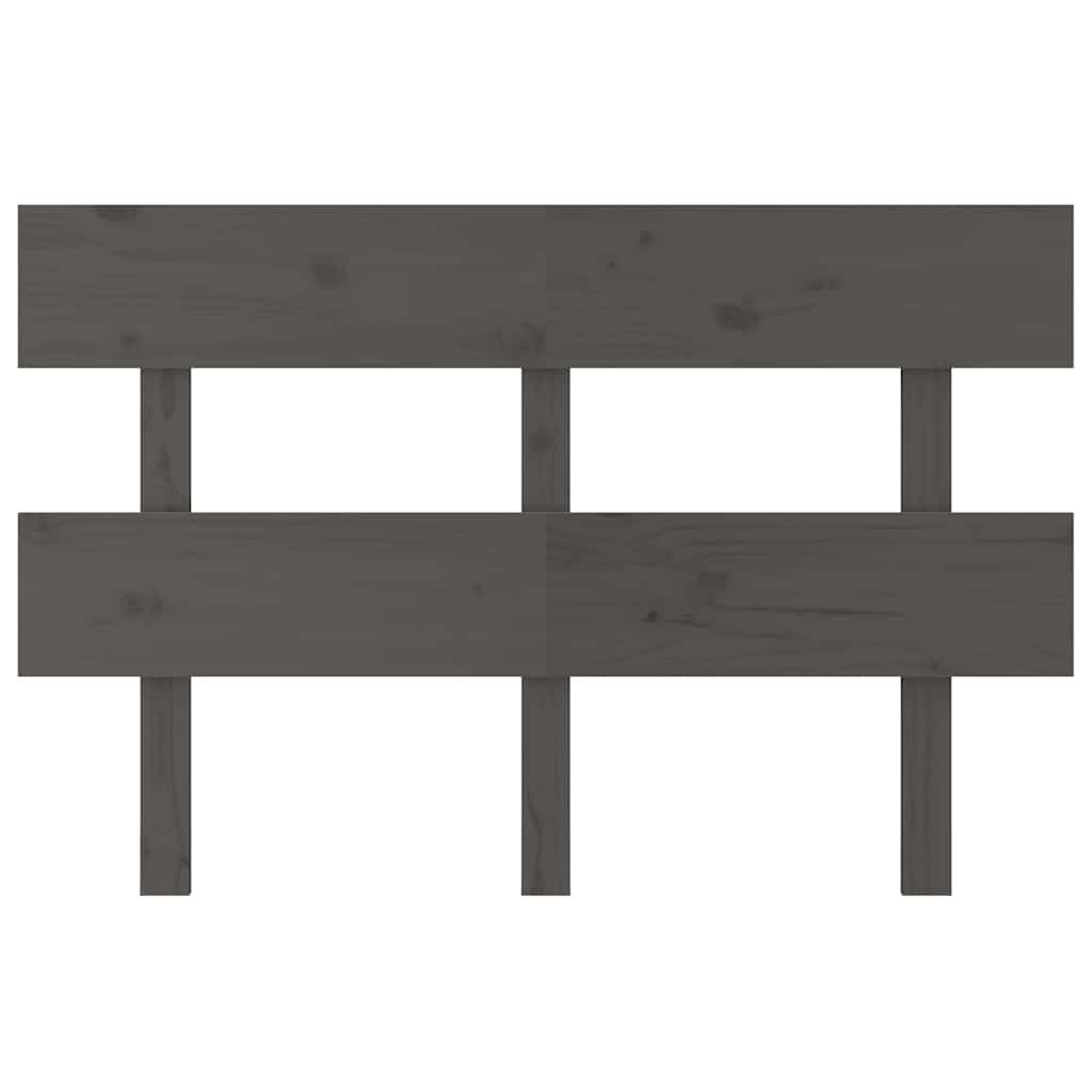 Szürke tömör fenyőfa ágyfejtámla 124x3x81 cm 3