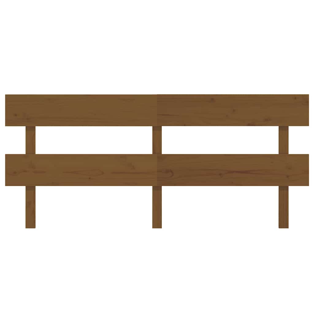 Mézbarna tömör fenyőfa ágyfejtámla 184x3x81 cm 3